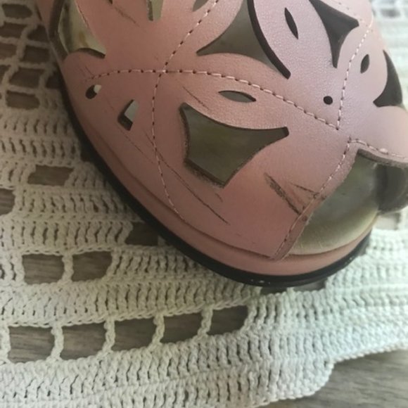 1940s Style Rocket Originals PINK Floral Buckle Sandals - size 5 UK - size 7 USW - Picture 5 of 12